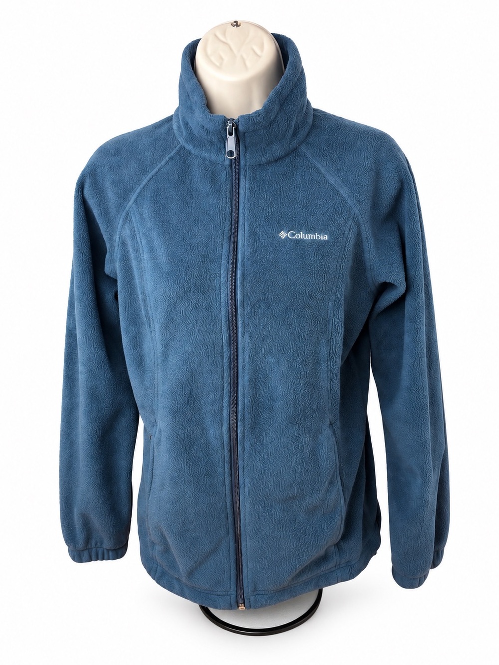 Columbia Benton Springs Blue Full Zip Fleece Hiking Camping Jacket Women’s Small